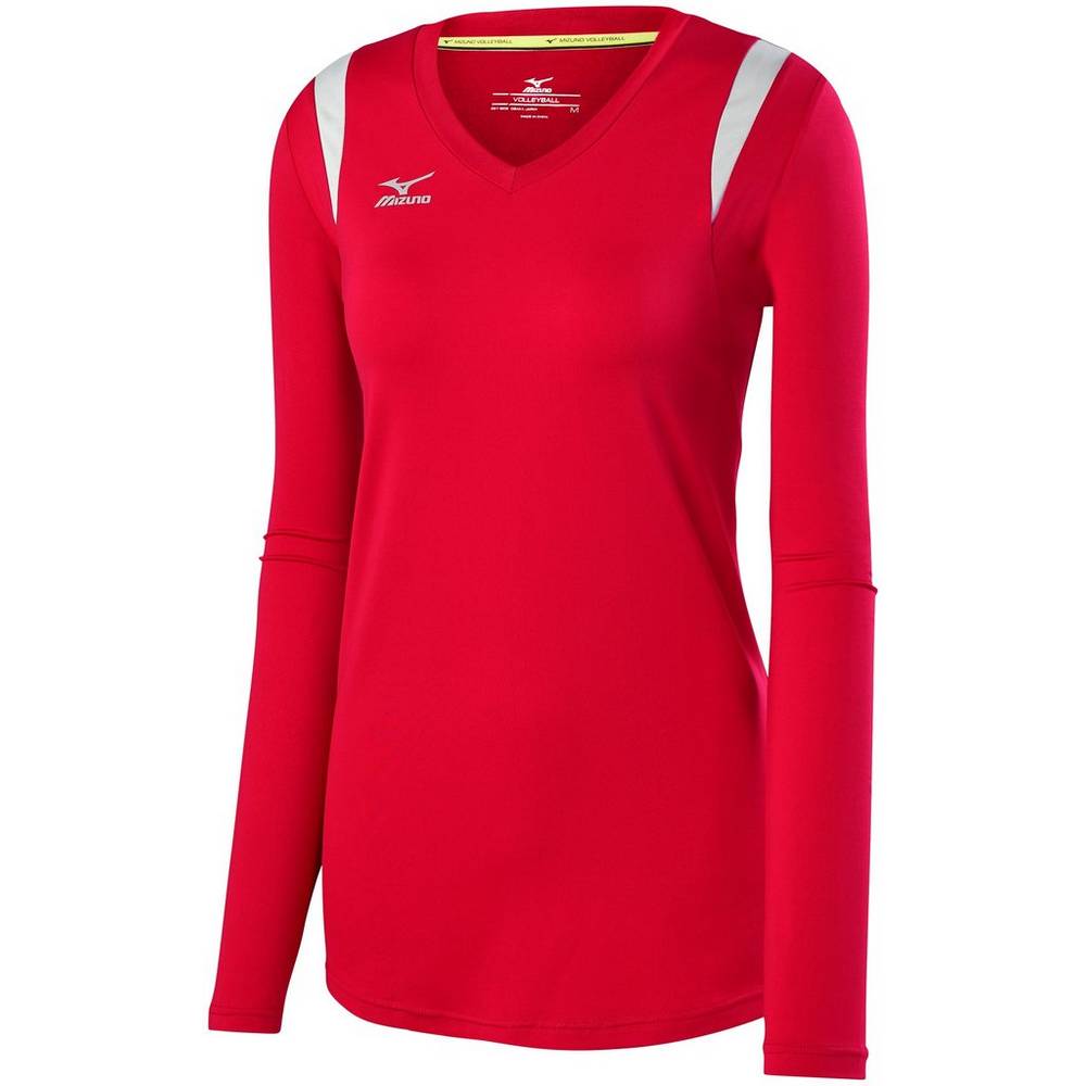 Mizuno Balboa 5.0 Long Sleeve Női Mezek Piros/Titán/Szürke CKI986531